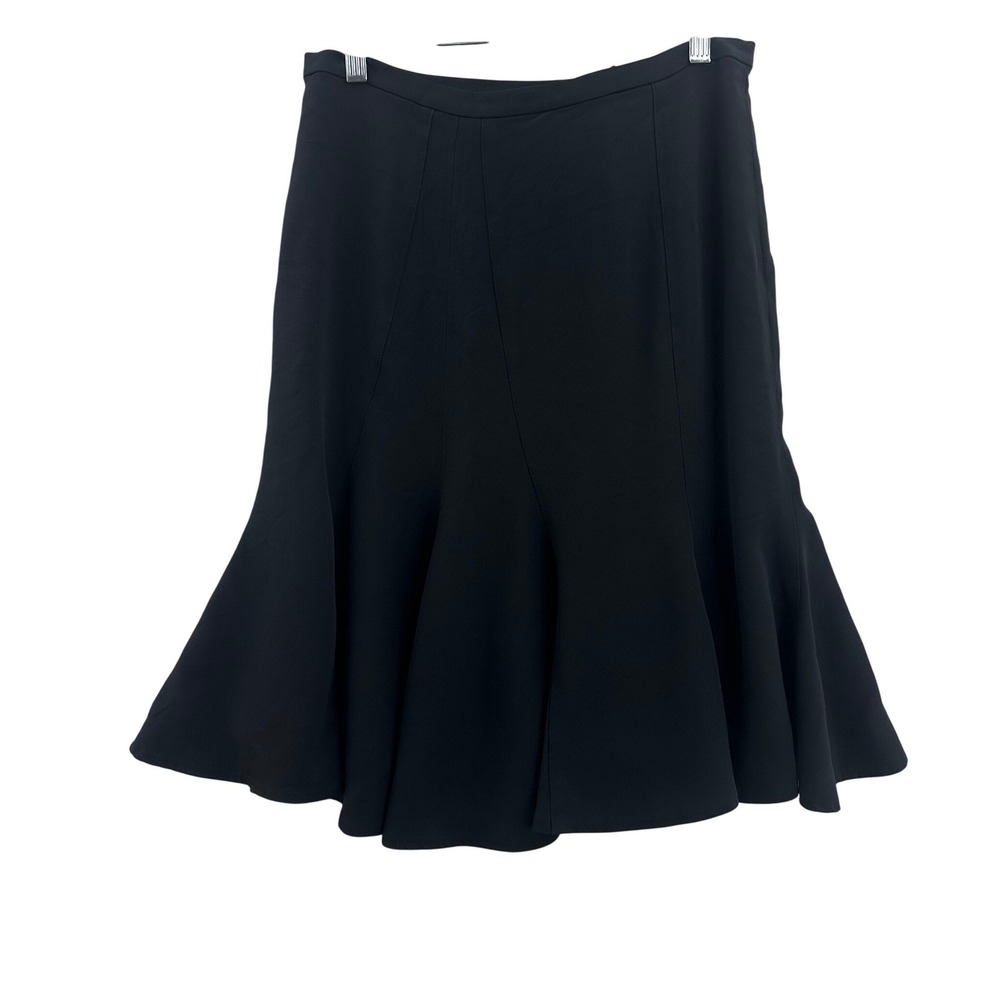 Anne Klein Black Flared Midi Skirt Size‎ 10 Formal Business Casual